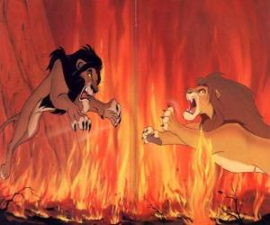 Puzle A luta final entre Simba e o malvado Scar