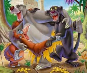 Puzle A pantera Bagheera. Balooo Bear and King Louie