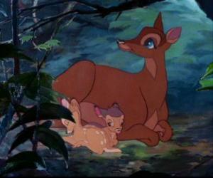 Puzle Bambi com sua mãe