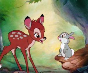 Puzle Bambi falando com Tambor