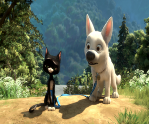 Puzle Bolt Mittens o gato ou luvas na estrada florestal de Hollywood