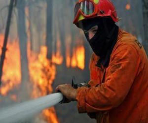 Puzle Bombeiro em ação com a mangueira que extingue um fogo