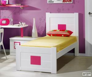 Puzle Cama individual ou de solteiro com cabeceira 