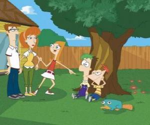 Puzle Candace Phineas e Ferb acusado de alguma invenção de seus pais