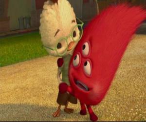 Puzle Chicken Little com um extraterrestre