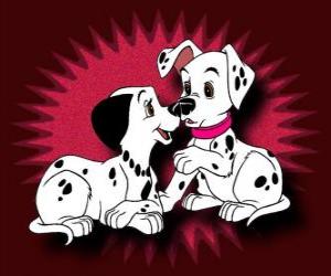 Puzle Dois cachorros dalmatas jogando