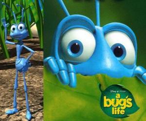 Puzle Flik, uma formiga inventiva é o principal protagonista de Vida de Inseto ou Uma Vida de Insecto