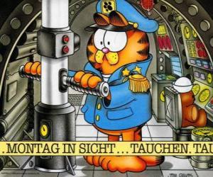 Puzle Garfield capitão de um submarino