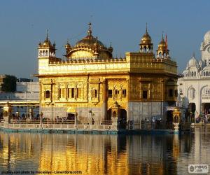 Puzle Harmandir Sahib, Templo Dourado ou Templo de Deus, templo sikh em Amritsar, na Índia