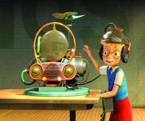 Puzle Lewis, o jovem aspirante a inventor em A Família do Futuro ou Os Robinsons
