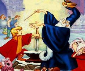 Puzle Merlin eo Rei Arthur em A Espada Era a Lei
