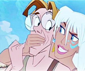Puzle Milo James Thatch ea princesa Kida Kidagakash Nedakh, os personagens principais em Atlantis - O Reino Perdido ou Atlântida - O Continente Perdido