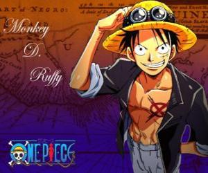 Puzle Monkey D. Ruffy, o capitão pirata especializado no combate corpo a corpo