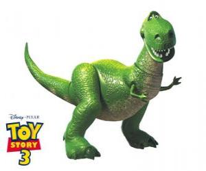 Puzle O dinossauro Rex, uma das estrelas dos brinquedos de Toy Story
