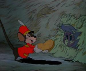 Puzle O rato Timóteo da alimentação à Dumbo