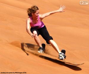 Puzle O sandboard é um esporte que consiste na redução das dunas