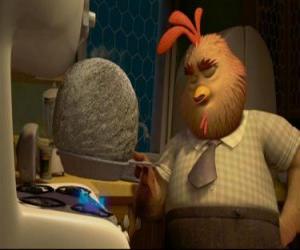 Puzle Pai Chicken Little, Buck Cluck, na cozinha