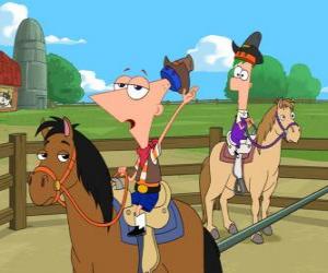 Puzle Phineas e Ferb a cavalo