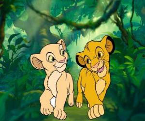 Puzle Simba e Nala andando