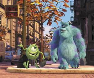 Puzle Sulley e Mike na rua