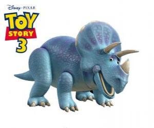 Puzle Trixie é um triceratops de brinquedo da creche