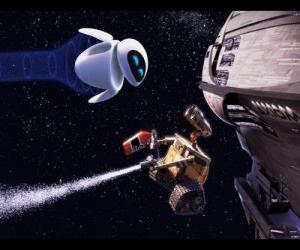 Puzle Wall-E e Eve no espaço sideral