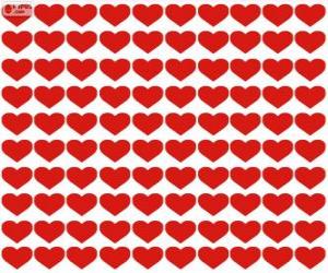 Puzle 100 corações, cem corações para celebrar o Dia dos Namorados, Dia de São Valentim