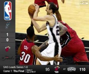 Puzle 2014 NBA finais, 1º jogo, Miami Heat 95 - San Antonio Spurs 110
