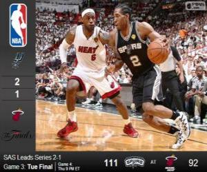 Puzle 2014 NBA finais, 3 jogo, San Antonio Spurs 111 - Miami Heat 92