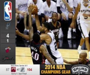 Puzle 2014 NBA finais, 5ª jogo, Miami Heat 87 - San Antonio Spurs 104