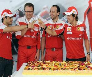Puzle 29 º Aniversário de Fernando Alonso no Grande Prêmio da Hungria 2010