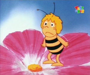 Puzle A abelha Maia sobre uma flor