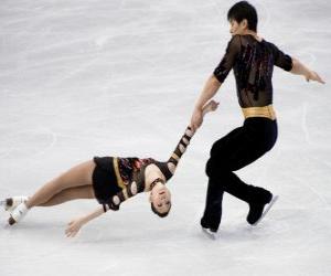 Puzle A competição em dupla é uma das disciplinas da patinação artística no gelo