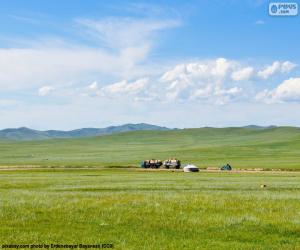 Puzle A estepe da Mongólia