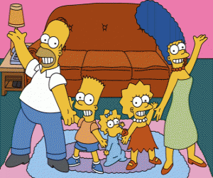 Puzle A família Simpson em sua casa em Springfield