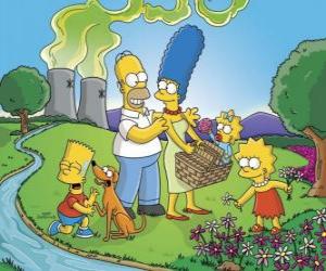 Puzle A família Simpson, em um dia de piquenique