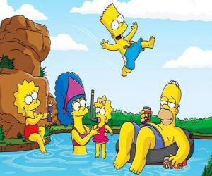 Puzle A família Simpson um domingo de verão