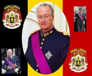 Puzle A Festa do Rei, uma cerimônia para homenagear o Rei da Bélgica, em 15 de novembro. Brasão de armas da Bélgica