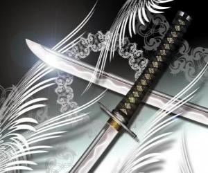 Puzle A katana é a arma mais famosa de ninja e samurai