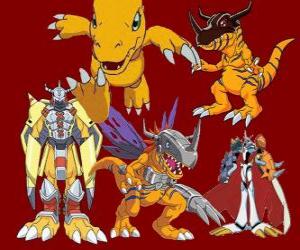 Puzle Agumon é um dos principais digimon. Agumon é um Digimon muito corajosa e divertida