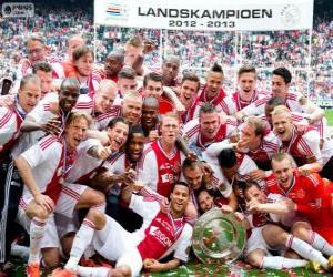 Puzle Ajax Amsterdão, campeão Eredivisi 2012-2013, liga de futebol dos Países Baixos
