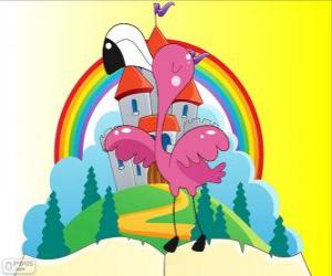 Puzle Alice joga croquet com um flamingo