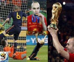 Puzle Andres Iniesta, o melhor jogador na final da Copa do Mundo 2010 na África do Sul