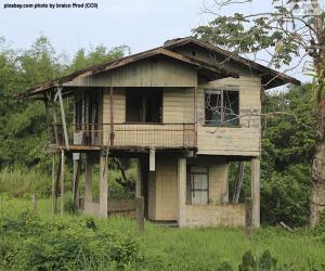 Puzle Antiga casa da floresta