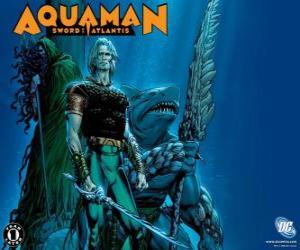 Puzle Aquaman era um dos membros fundadores da equipe da Liga da Justiça da América ou JLA