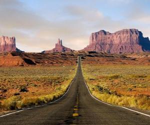 Puzle área deserta com estrada