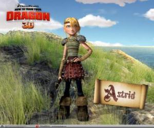 Puzle Astrid Hofferson, uma jovem viking surpreendente, enérgica e competitiva