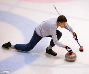 Puzle Atleta prática curling