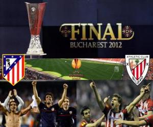 Puzle Atlético Madrid vs Athletic Bilbao. Final Europa League 2011-2012 no Estádio Nacional de Bucareste, na Roménia