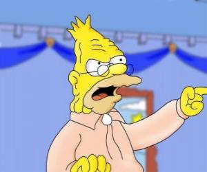 Puzle Avô Abraham Simpson pai de Homer Simpson